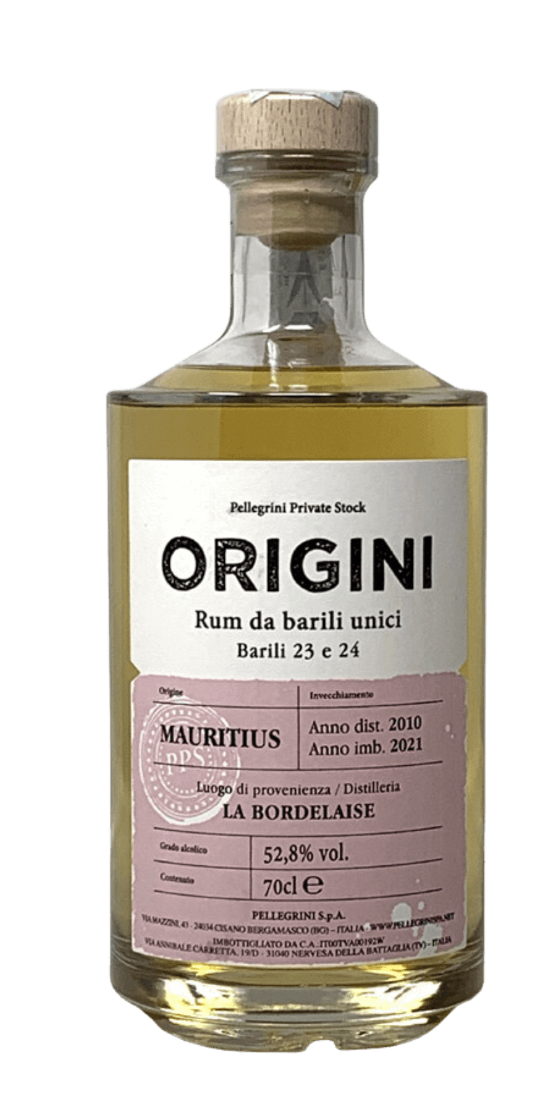 Pellegrini Private Stock | PPS - ORIGINI MAURITIUS - La Bordelaise - 52,8% Pellegrini Private Stock | PPS - ORIGINI MAURITIUS - La Bordelaise - 52,8%